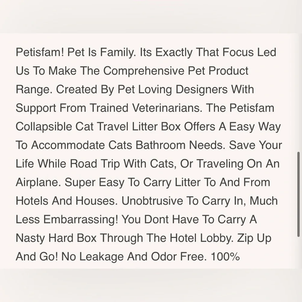 New Petisfam Portable Litterbox